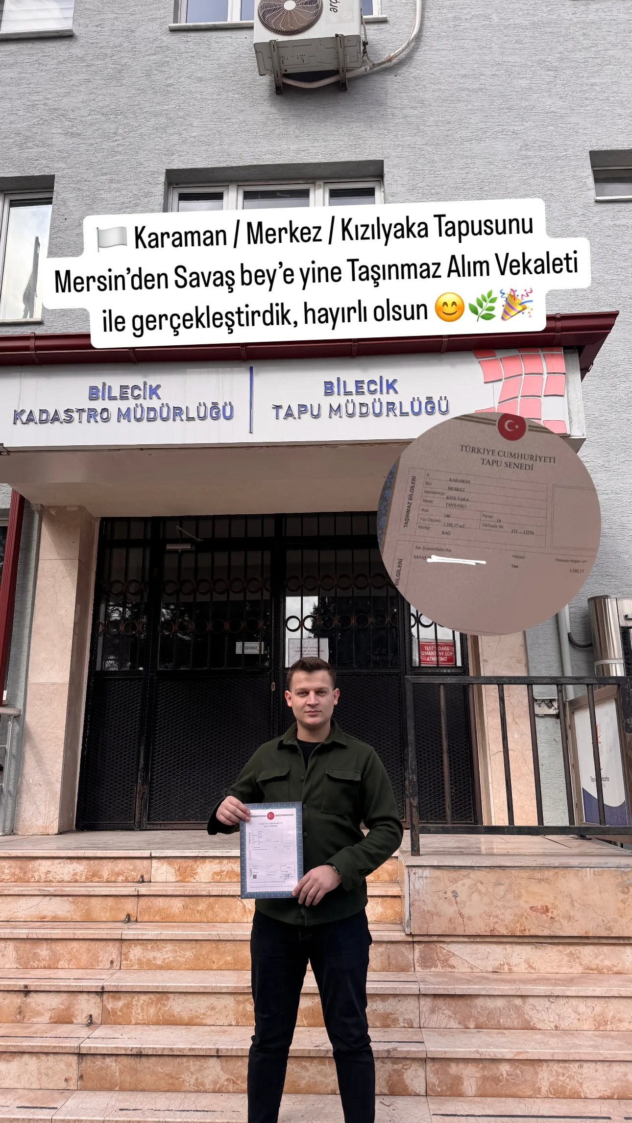 Tapu teslim anı
