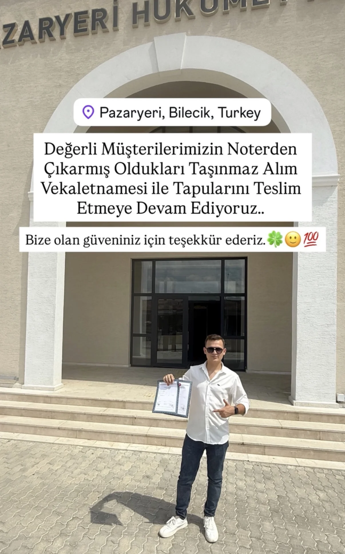 Tapu teslim anı