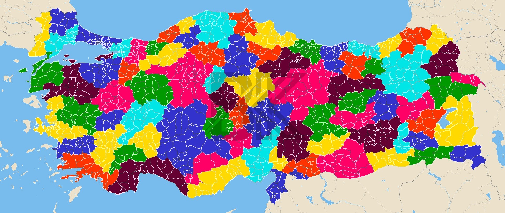 Türkiye haritası renkli