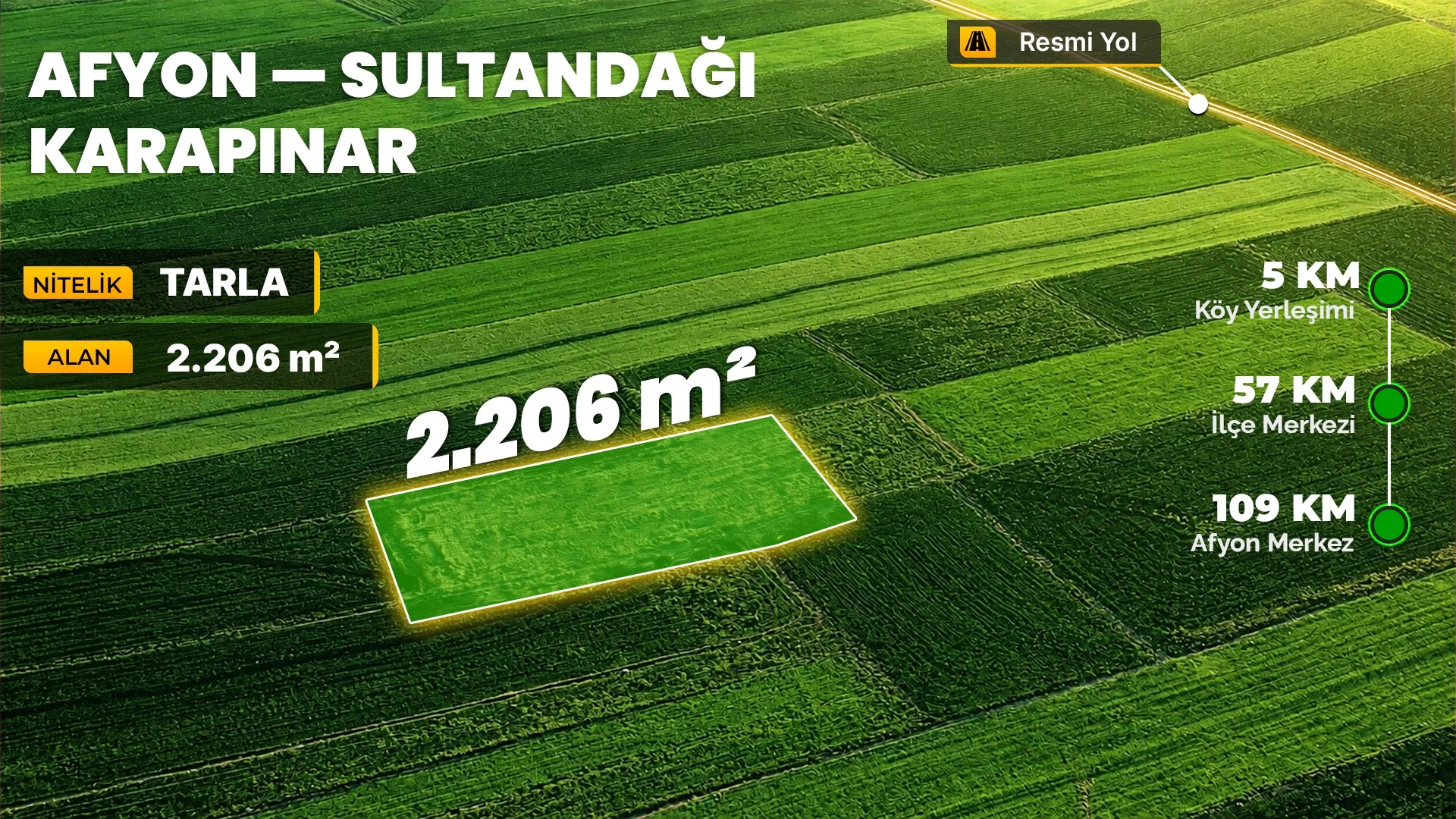 Afyonkarahisar Sultandağı Karapınar/İnönü'de 2.206 m² Müstakil Tapulu, Düşük Bütçeyle Yatırım İmkânı
